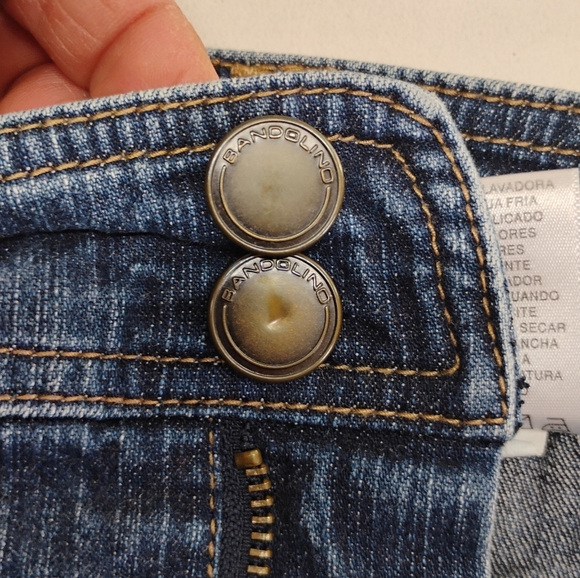 Bandolino Denim Skirt Midi Sz 10 Women's Stretch Blue Jean Med Wash - Picture 7 of 10